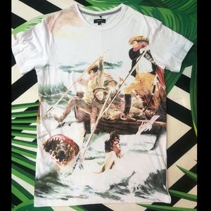 Akoo shark attack maiden and voyagers t-shirt